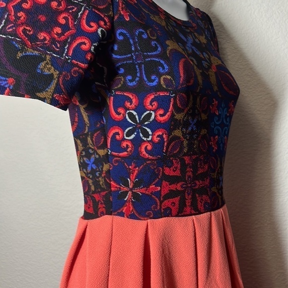 Lularoe Bright Colored Dress With Volume At The Waist Size XS - Picture 6 of 12